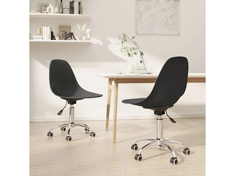 Chaises pivotantes à manger lot de 2 gris clair PP