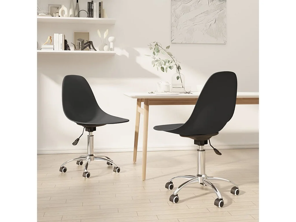 Chaises pivotantes à manger lot de 2 gris clair PP