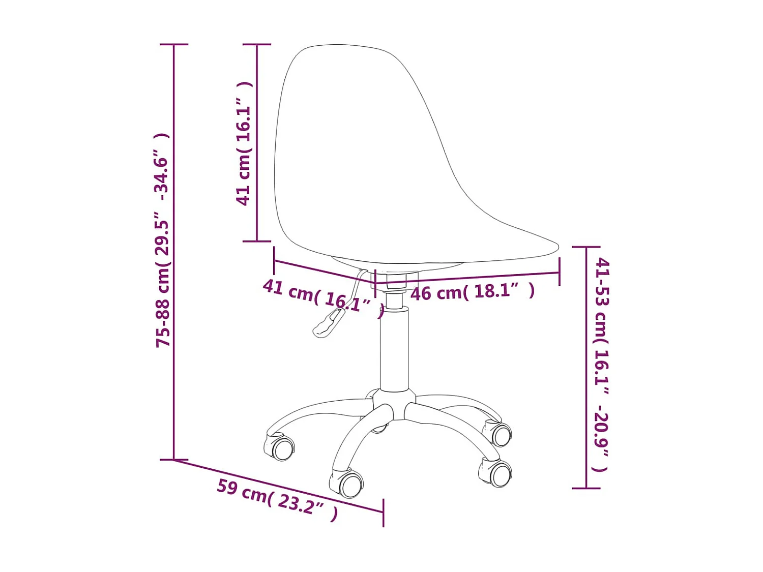 Chaises pivotantes à manger lot de 2 gris clair PP
