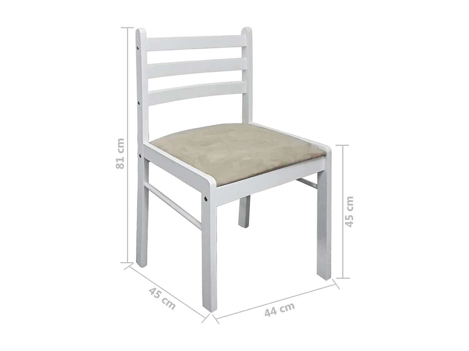 Chaises à manger lot de 4 blanc hévéa solide et velours