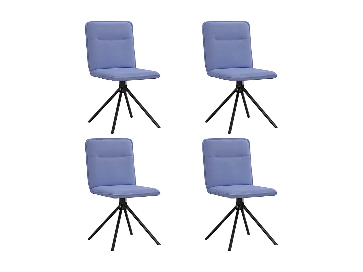 Chaises à manger lot de 4 bleu jean tissu