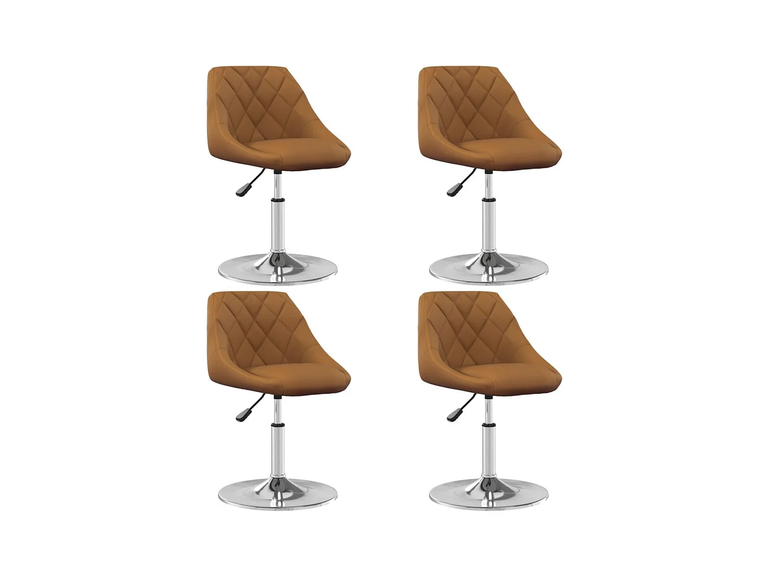 Chaises à dîner pivotantes 4 pièces Marron Velours