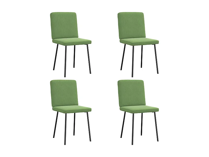 Chaises à manger lot de 4 vert clair velours