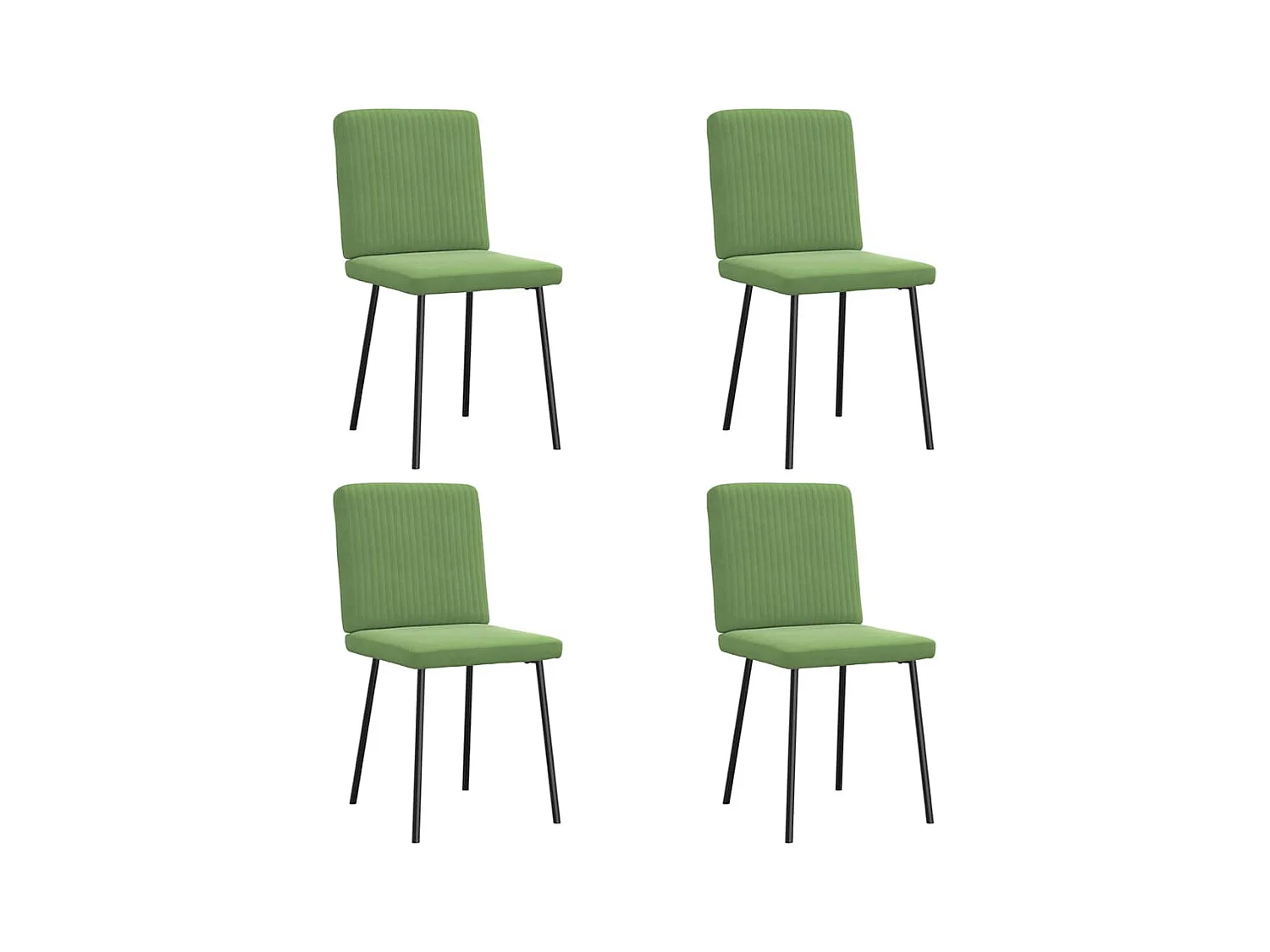 Chaises à manger lot de 4 vert clair velours