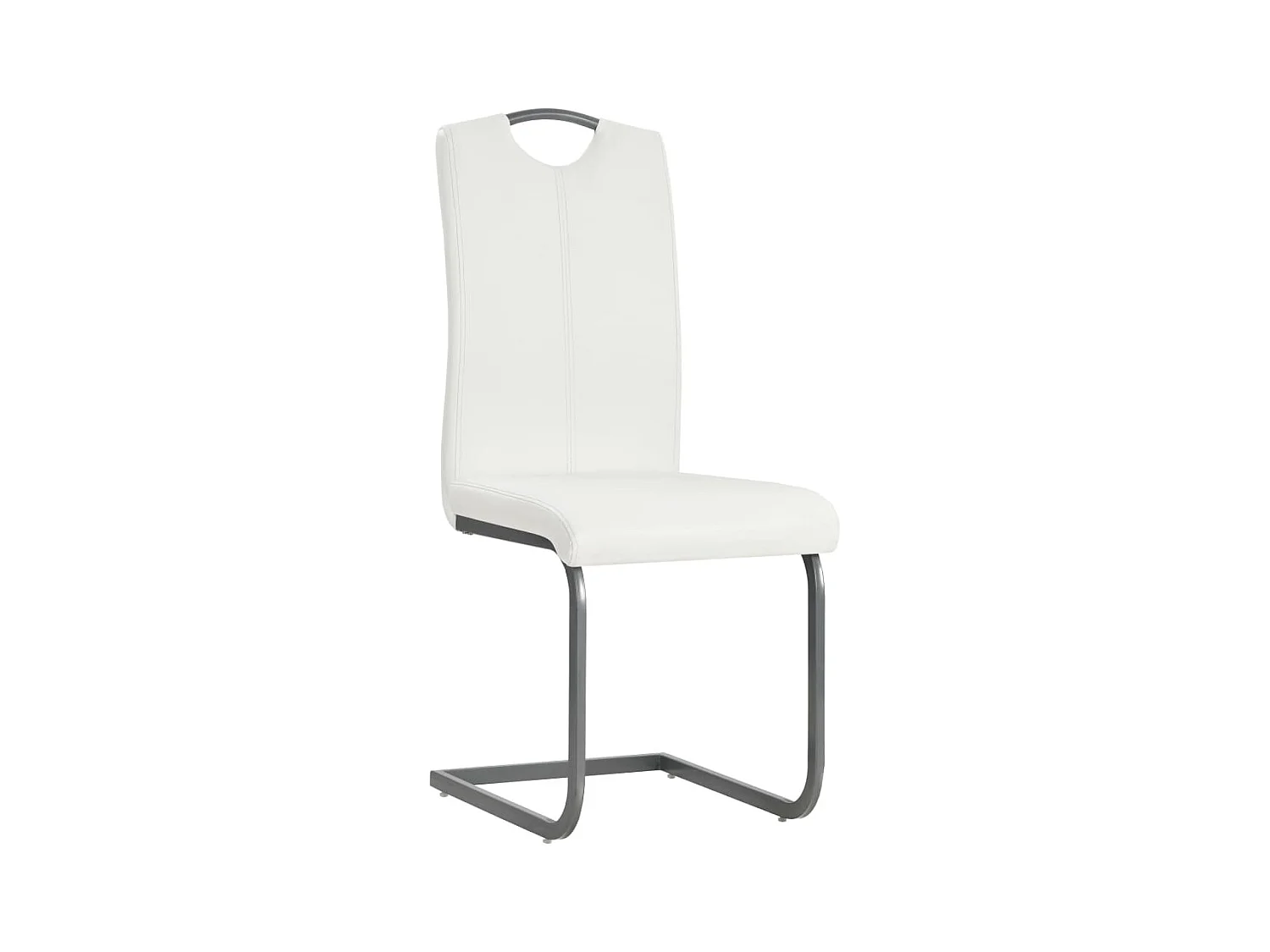 Chaises à manger cantilever lot de 4 blanc similicuir