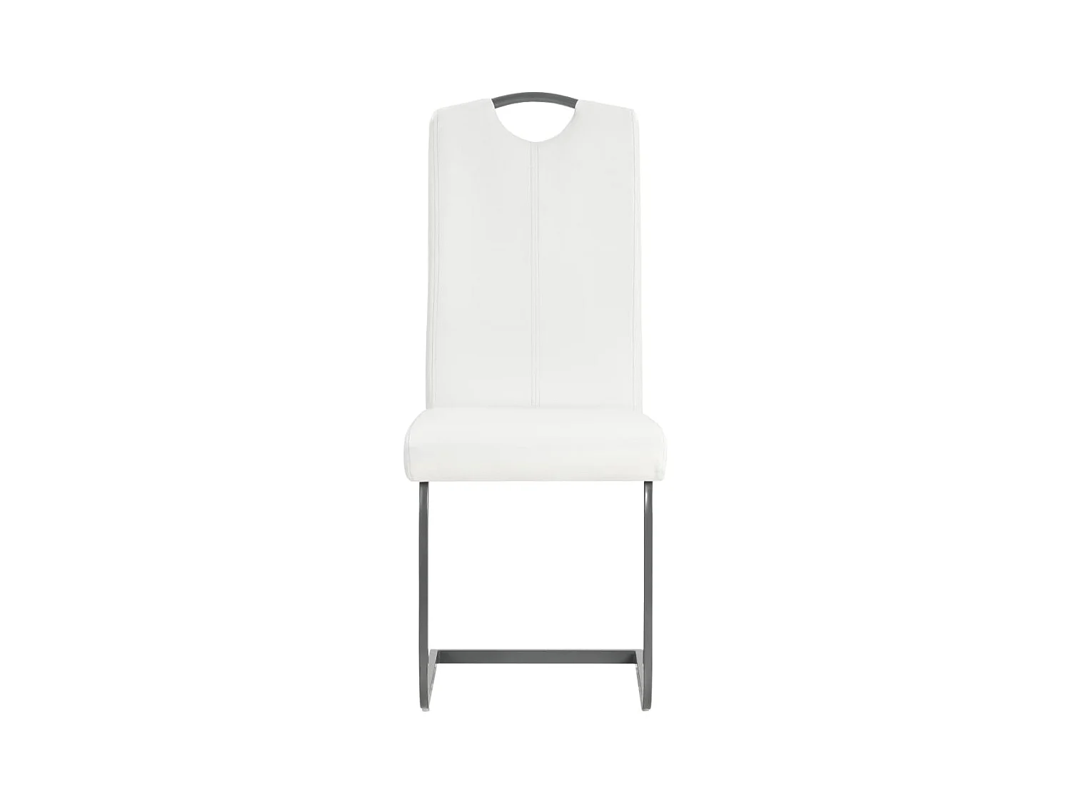 Chaises à manger cantilever lot de 4 blanc similicuir