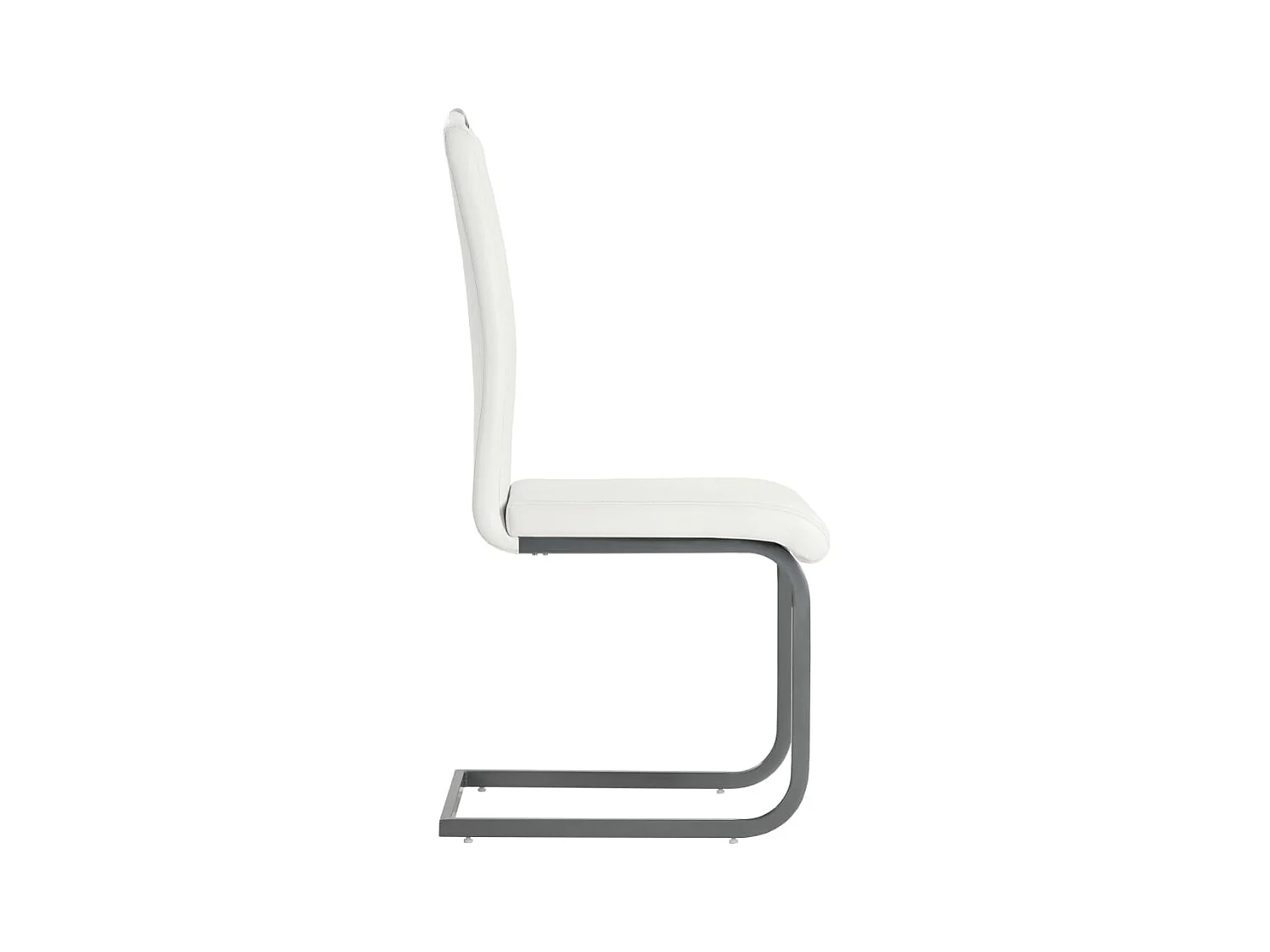 Chaises à manger cantilever lot de 4 blanc similicuir