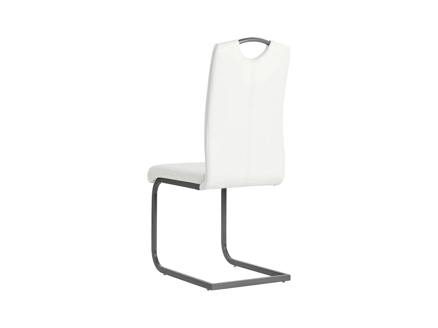 Chaises à manger cantilever lot de 4 blanc similicuir