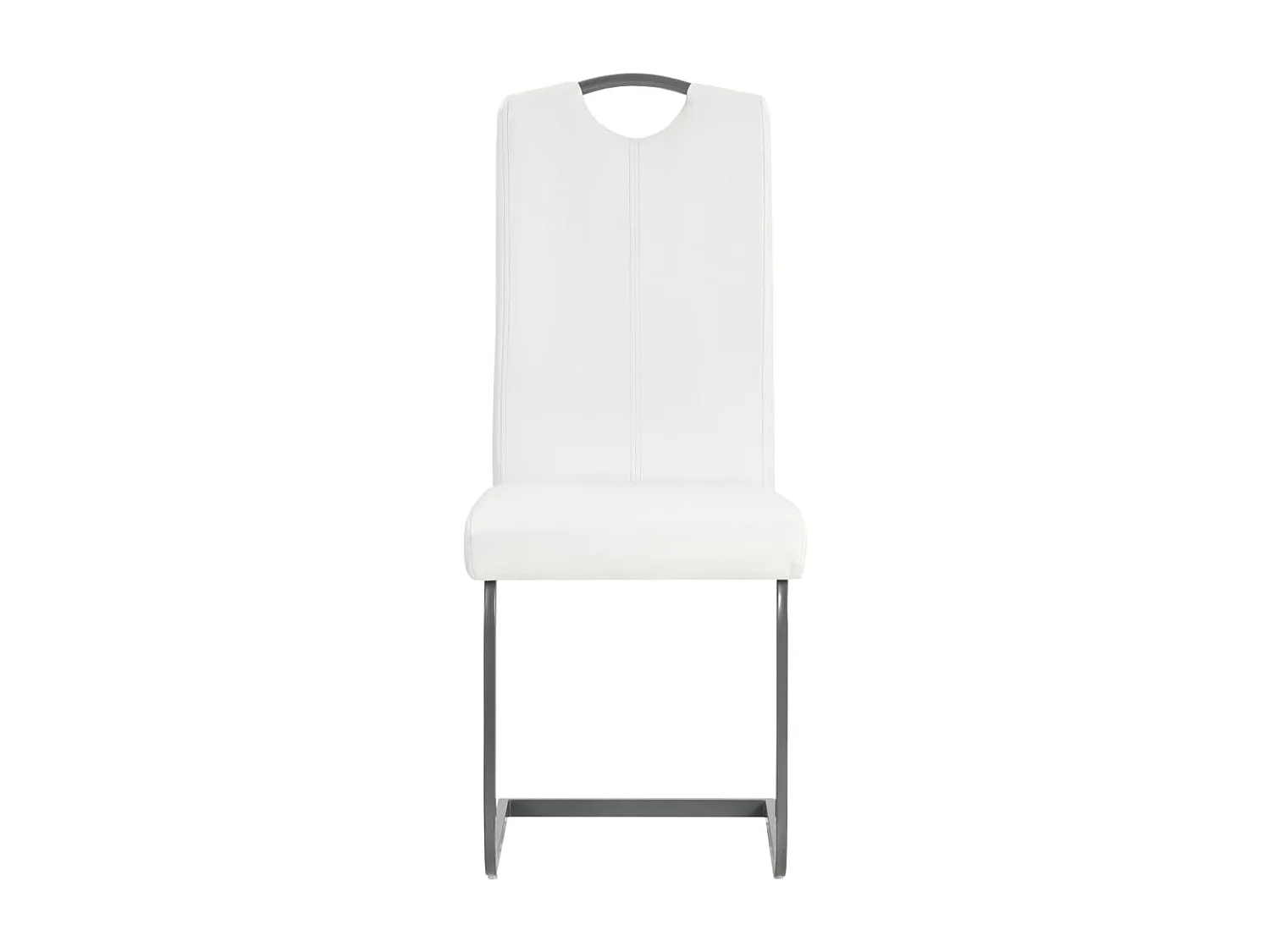 Chaises à manger cantilever lot de 4 blanc similicuir