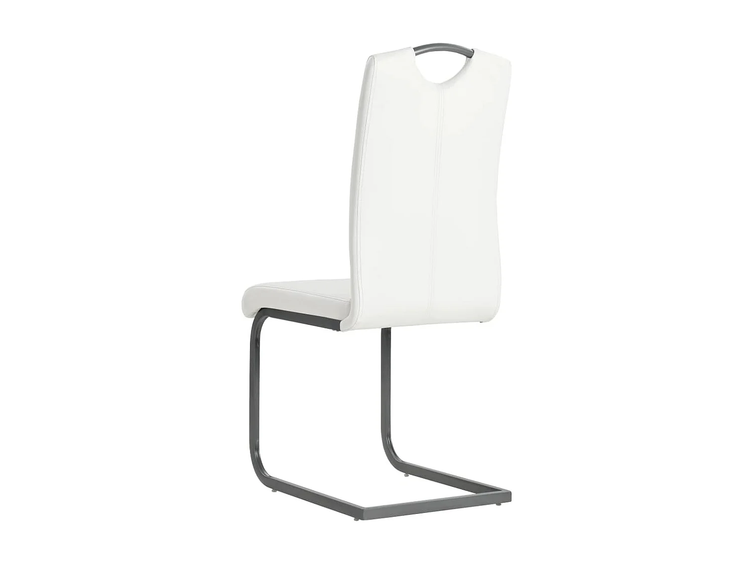 Chaises à manger cantilever lot de 4 blanc similicuir