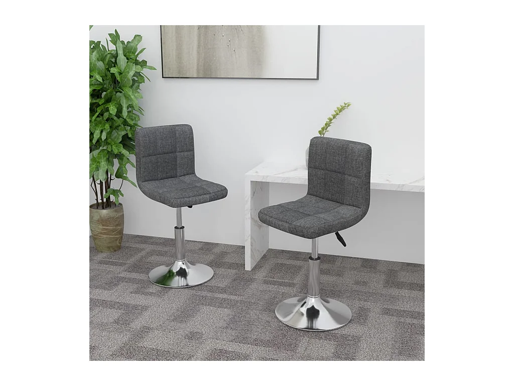 Chaises pivotantes à manger lot de 2 gris foncé tissu