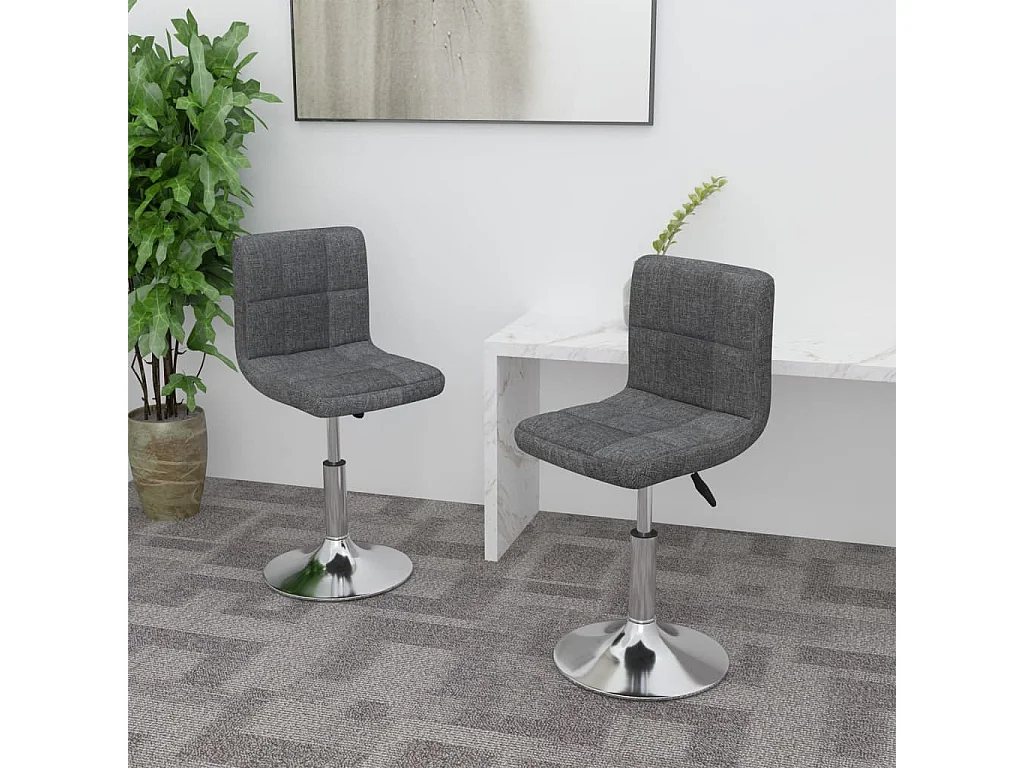Chaises pivotantes à manger lot de 2 gris foncé tissu