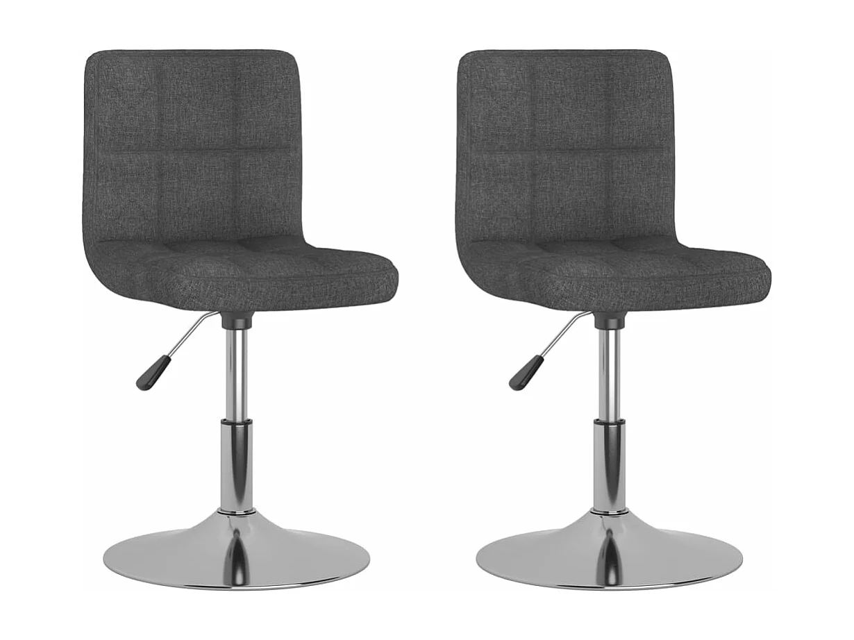 Chaises pivotantes à manger lot de 2 gris foncé tissu