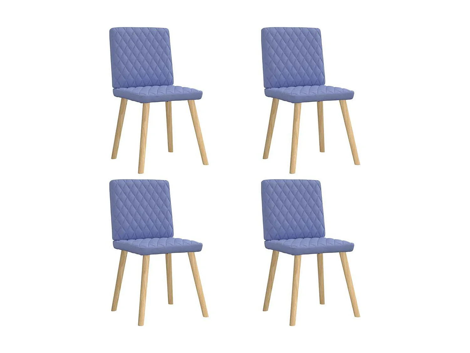 Sillas de comedor 4 unidades tela azul jeans