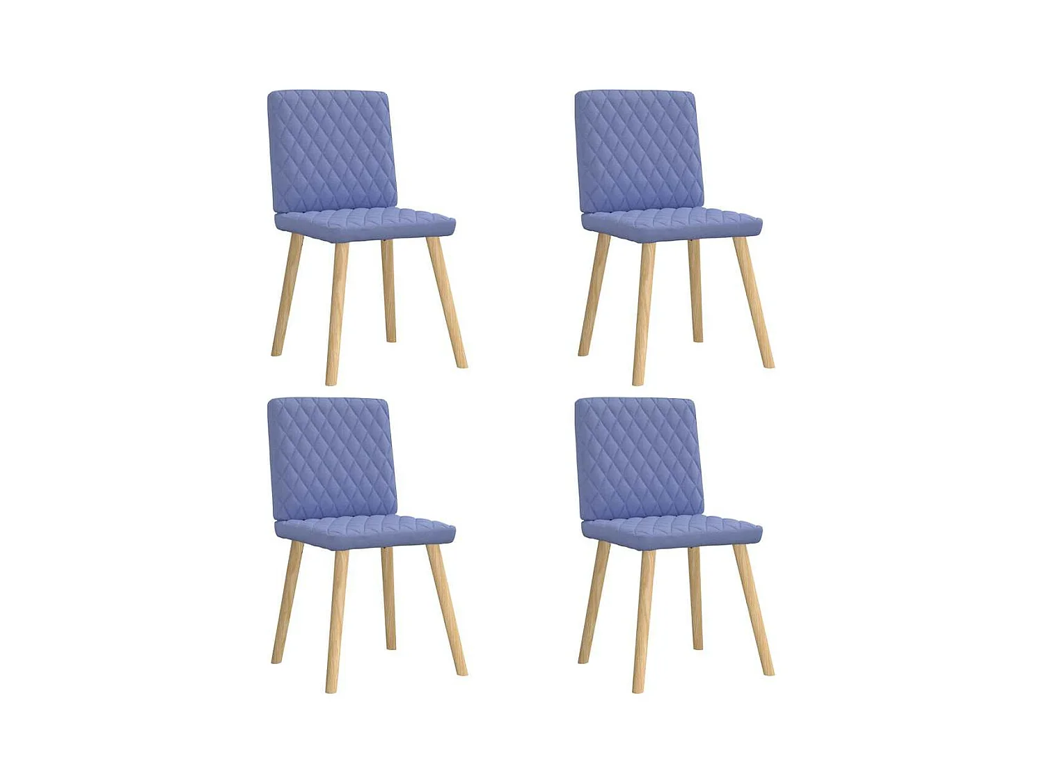 Chaises à manger lot de 4 bleu jean tissu