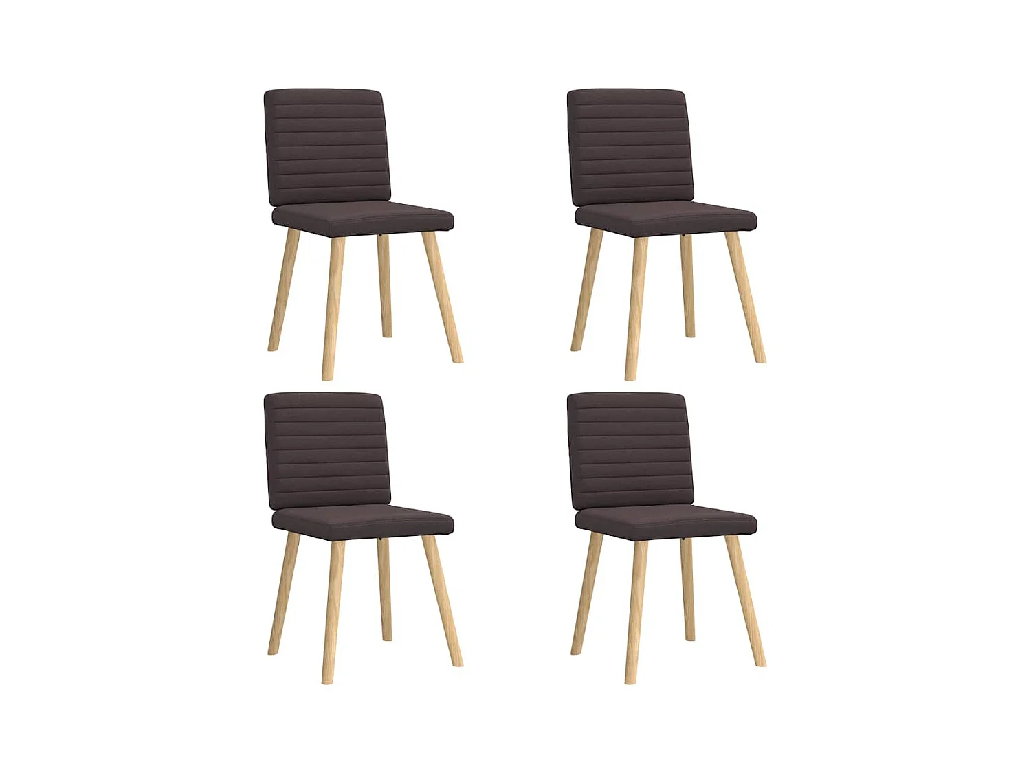 Chaises à manger lot de 4 marron foncé tissu