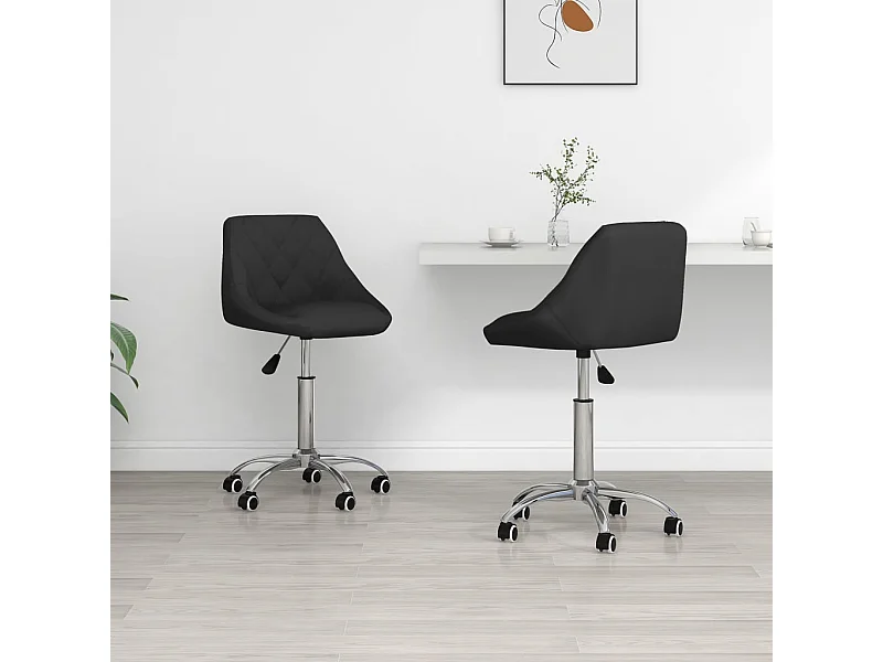 Sillas de comedor giratorias 2 unidades cuero sintético negro