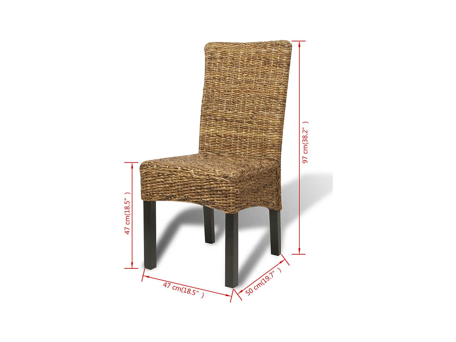 Chaises à manger lot de 4 bois solide de manguier et abaca