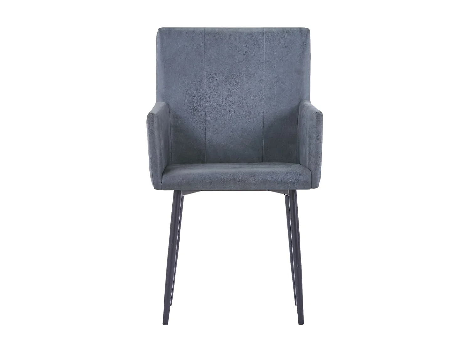 Chaises à manger et accoudoirs lot de 2 gris similicuir daim