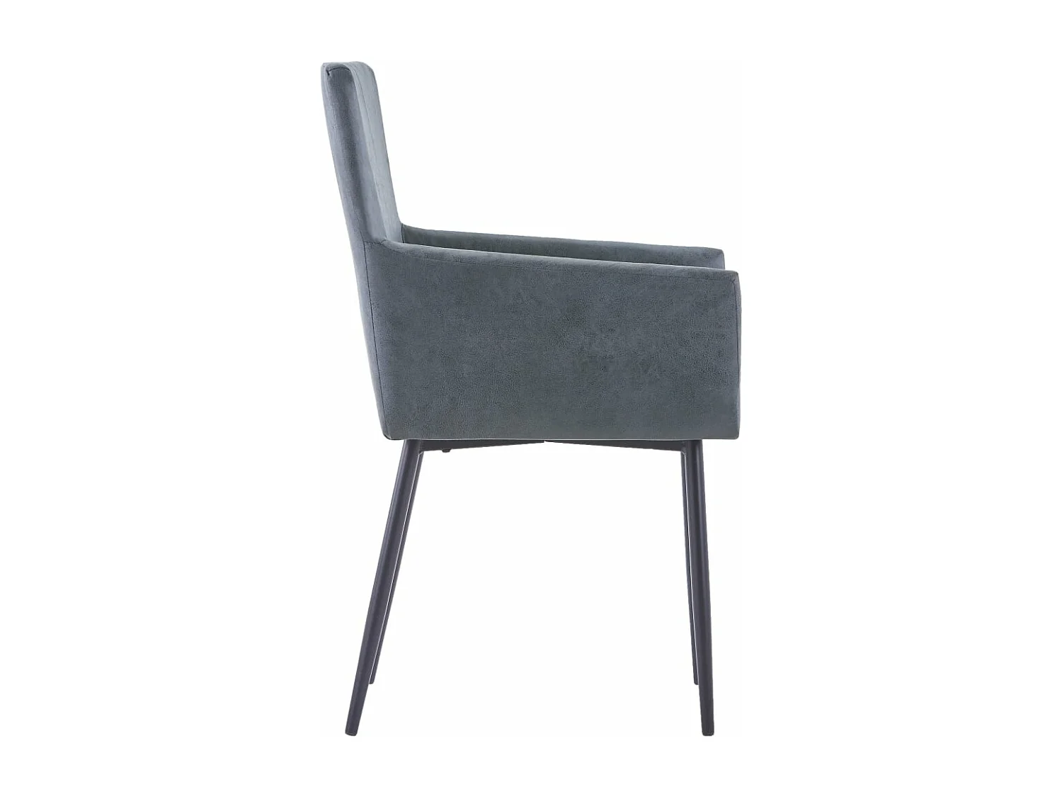 Chaises à manger et accoudoirs lot de 2 gris similicuir daim