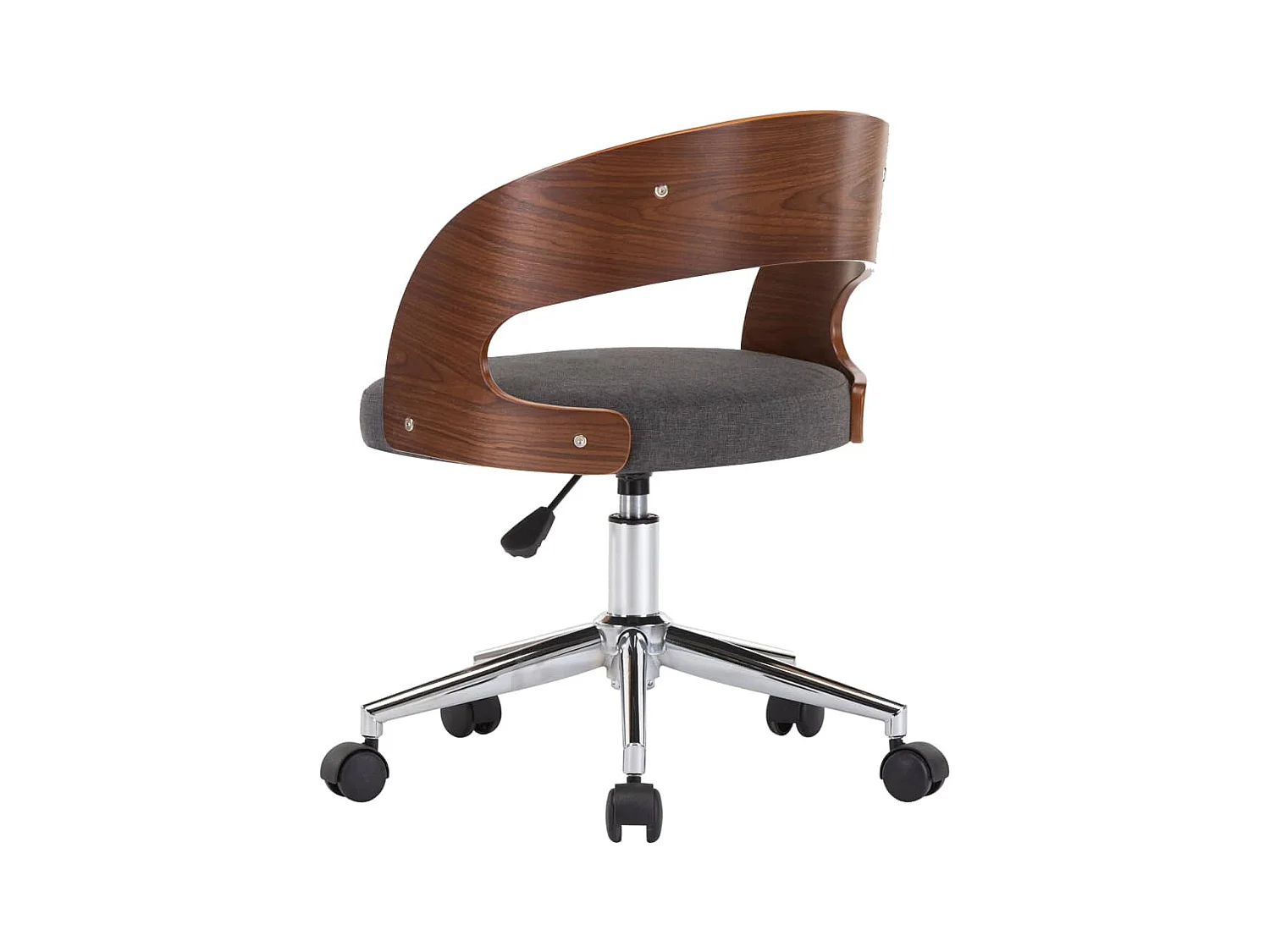 Chaises pivotantes à manger lot de 2 gris bois courbé et tissu