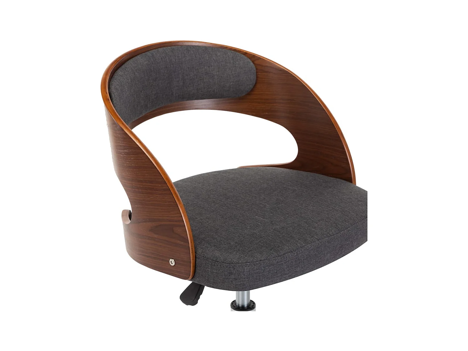 Chaises pivotantes à manger lot de 2 gris bois courbé et tissu