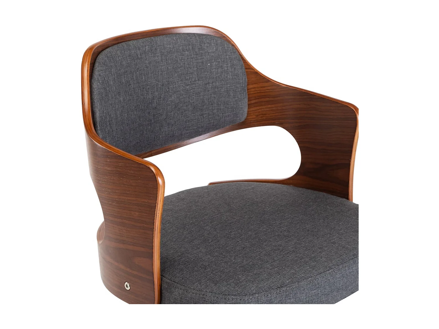 Sillas de comedor giratorias 4 unidades madera curvada y tela gris