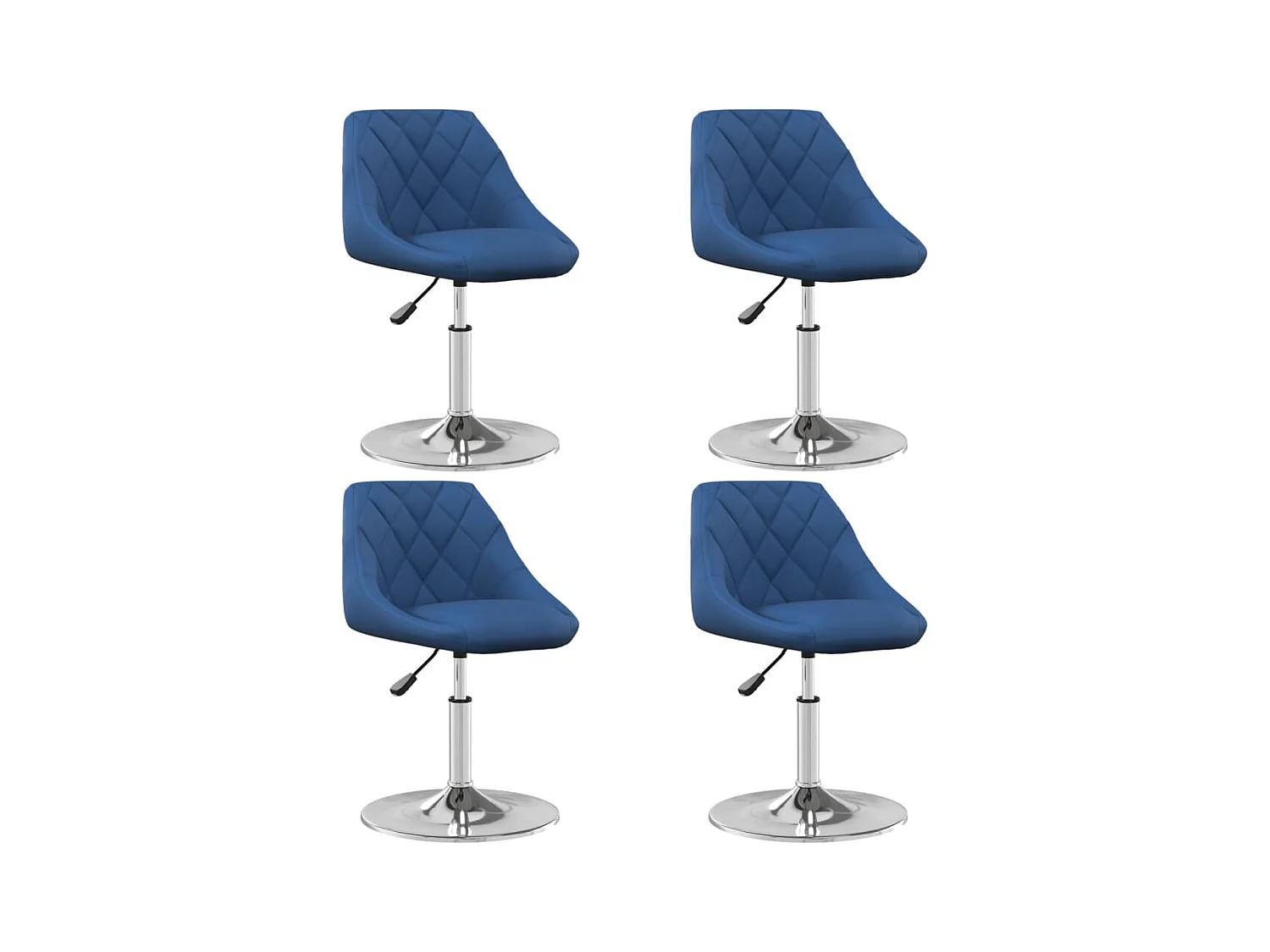 Chaises pivotantes à manger lot de 4 Bleu Velours