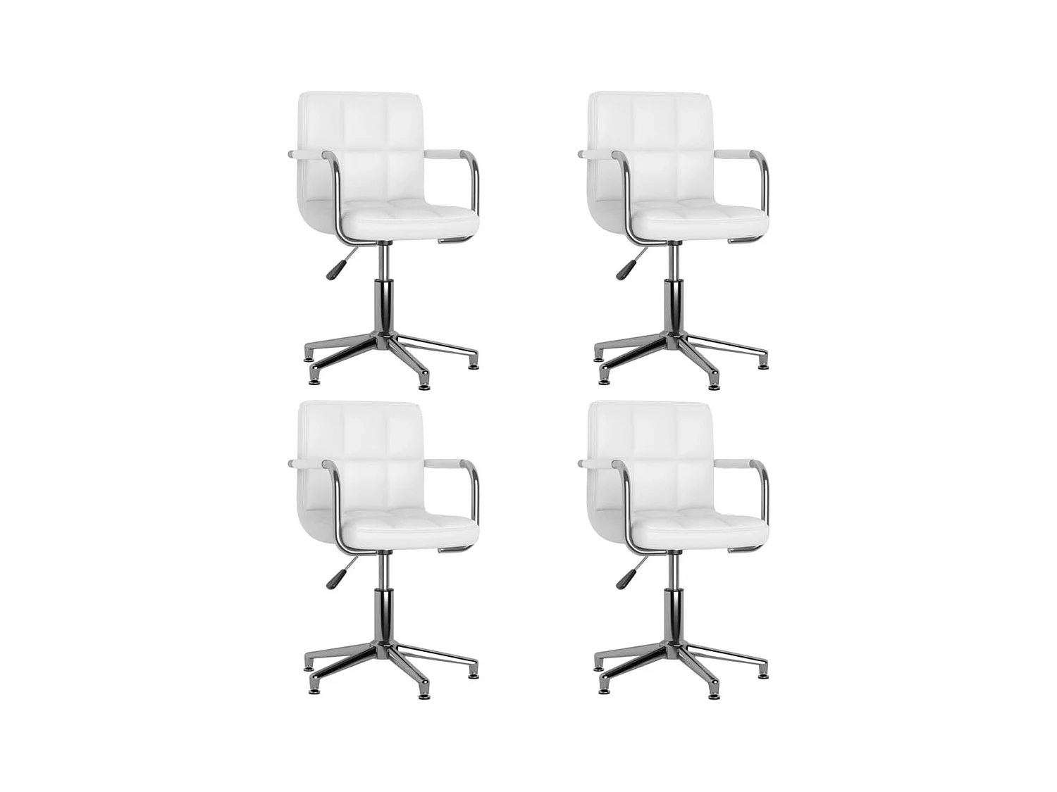 Chaises pivotantes à manger lot de 4 blanc similicuir