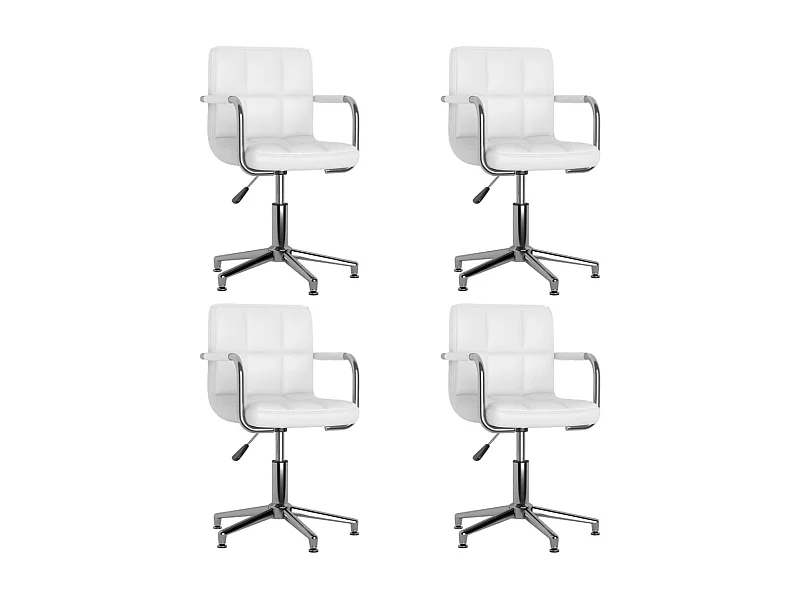 Eetkamerstoelen draaibaar 4 st kunstleer wit