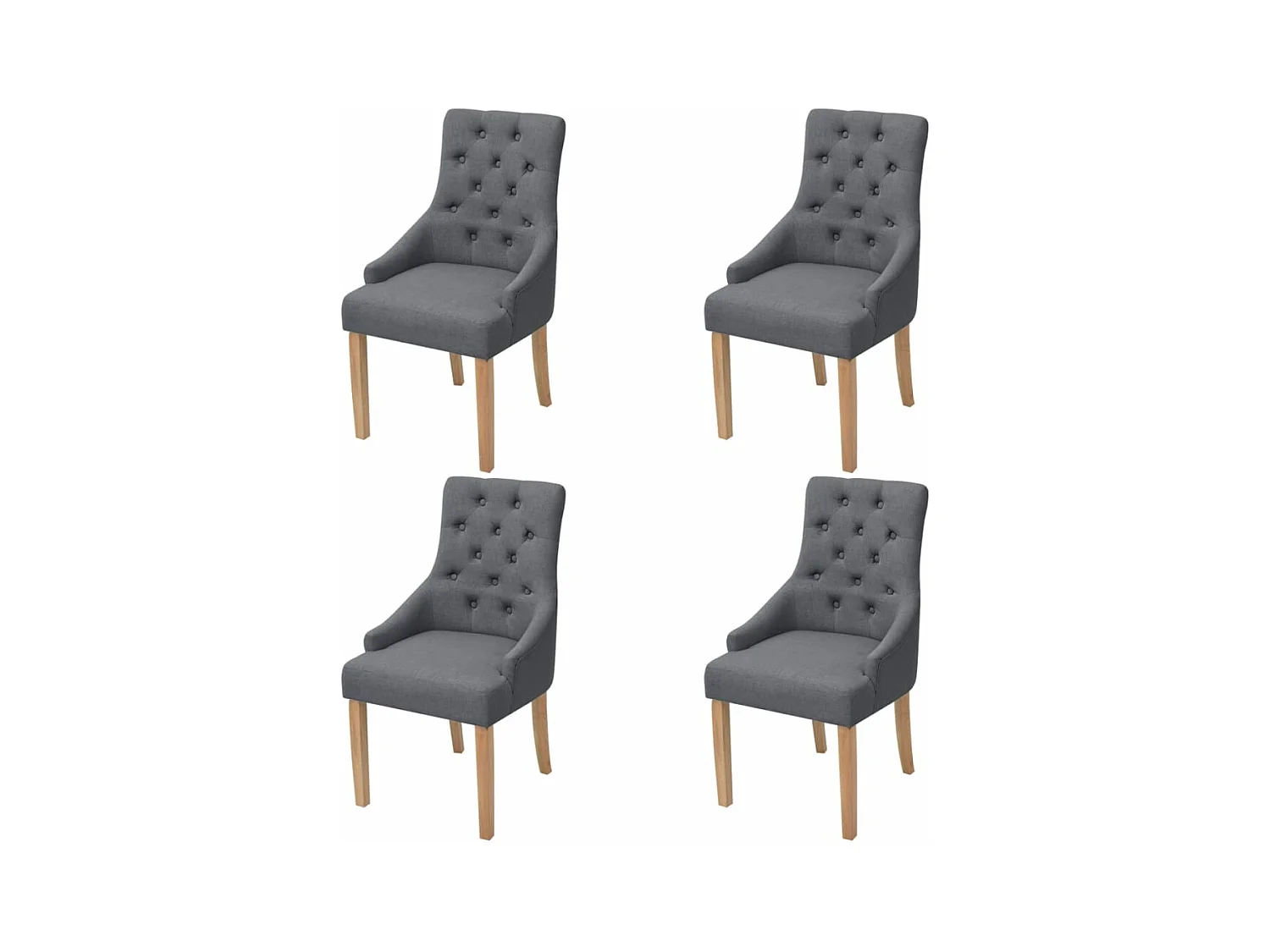 Chaises à manger lot de 4 gris foncé tissu