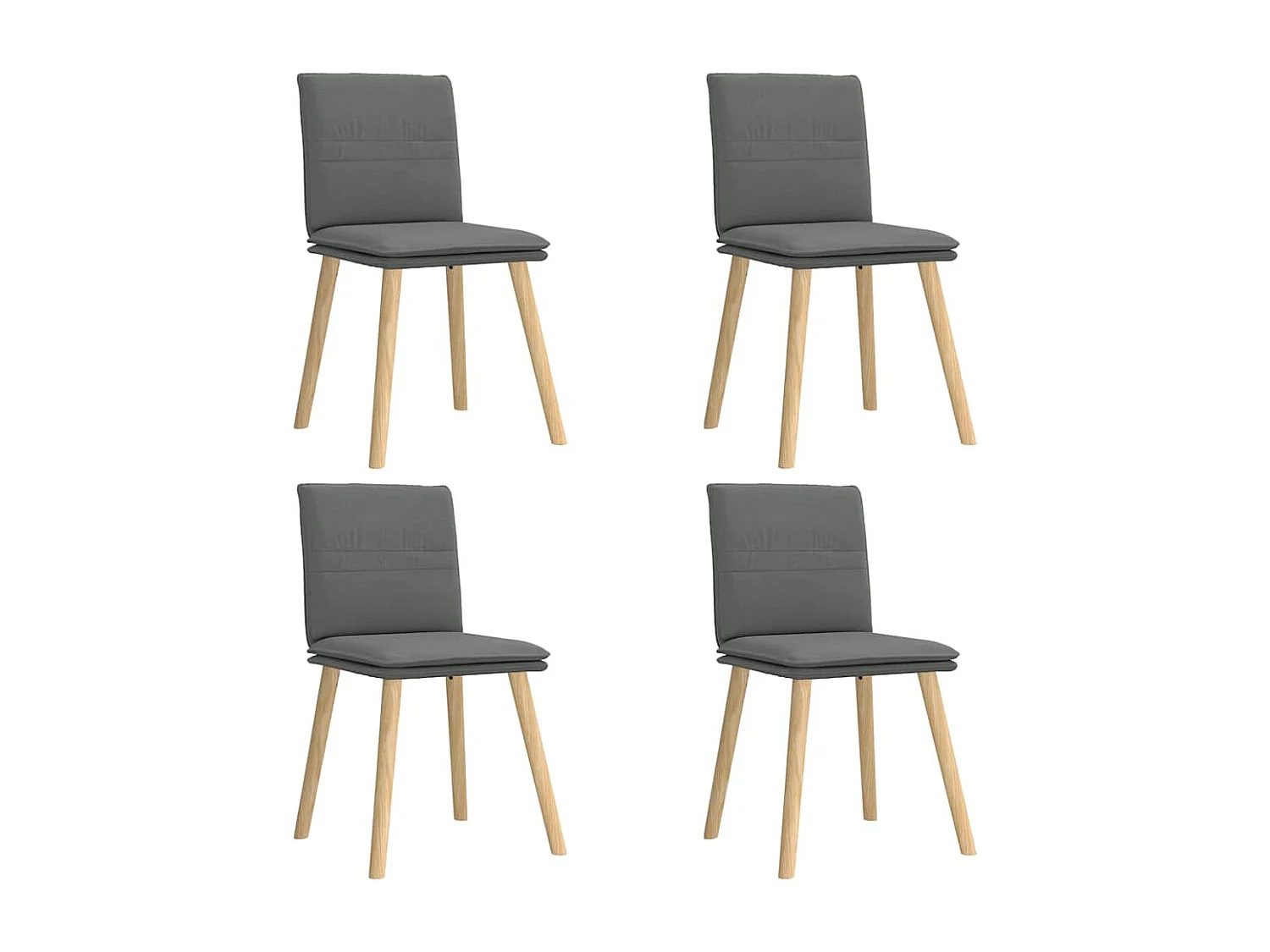 Chaises à manger lot de 4 gris foncé tissu