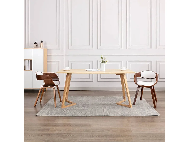 Chaises à manger lot de 2 bois courbé et similicuir