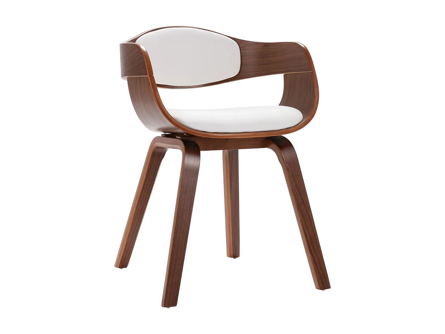 Sillas de comedor 2 unidades madera curvada y cuero sintético