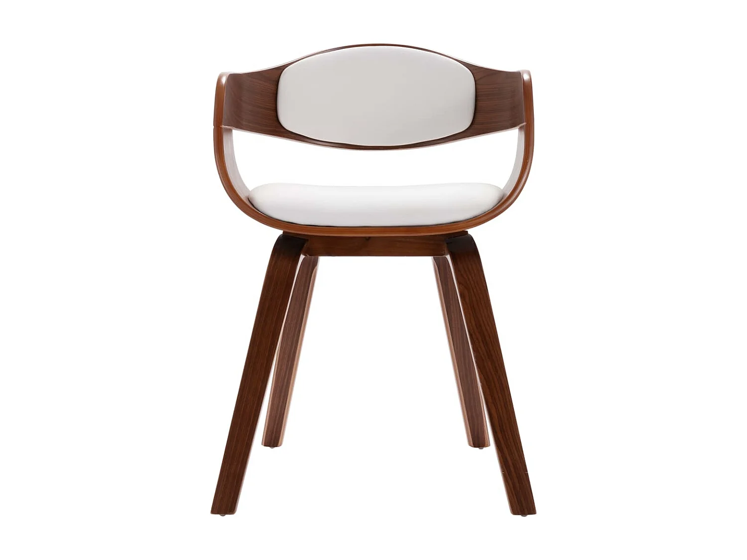 Sillas de comedor 2 unidades madera curvada y cuero sintético