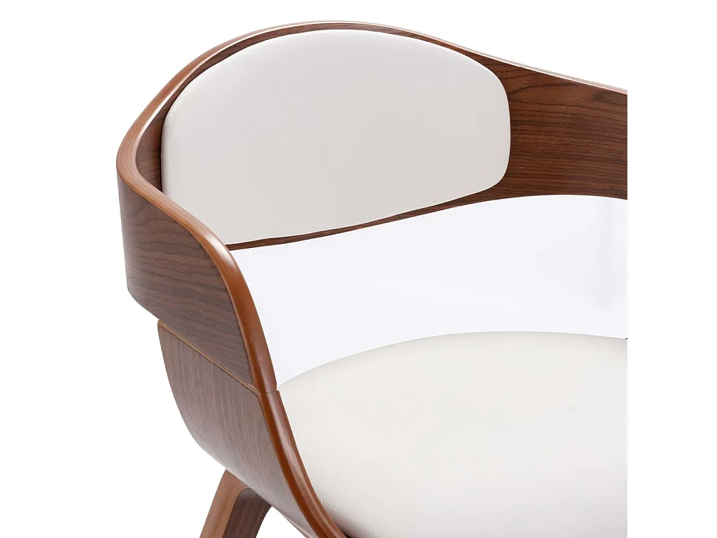 Sillas de comedor 2 unidades madera curvada y cuero sintético