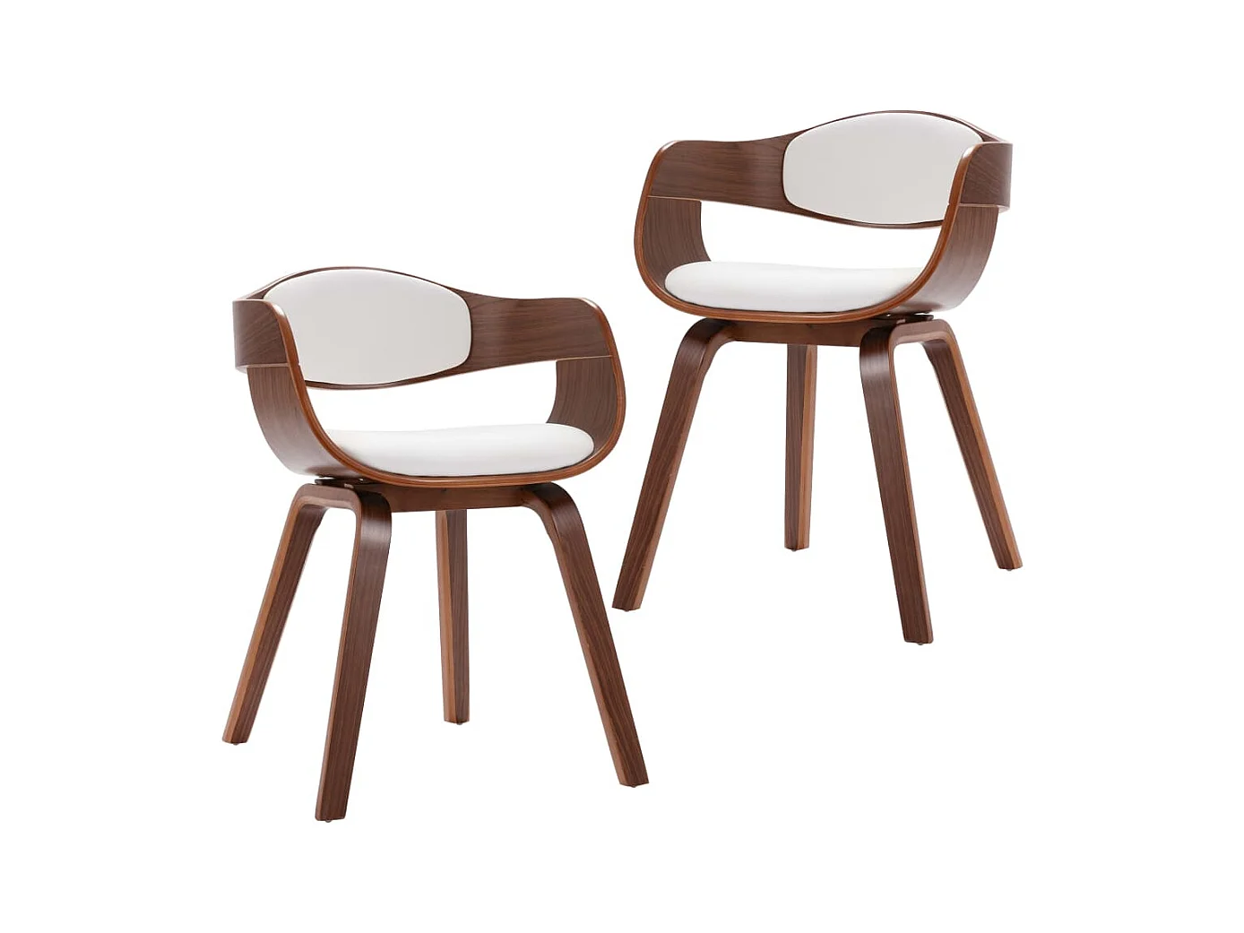 Chaises à manger lot de 2 bois courbé et similicuir