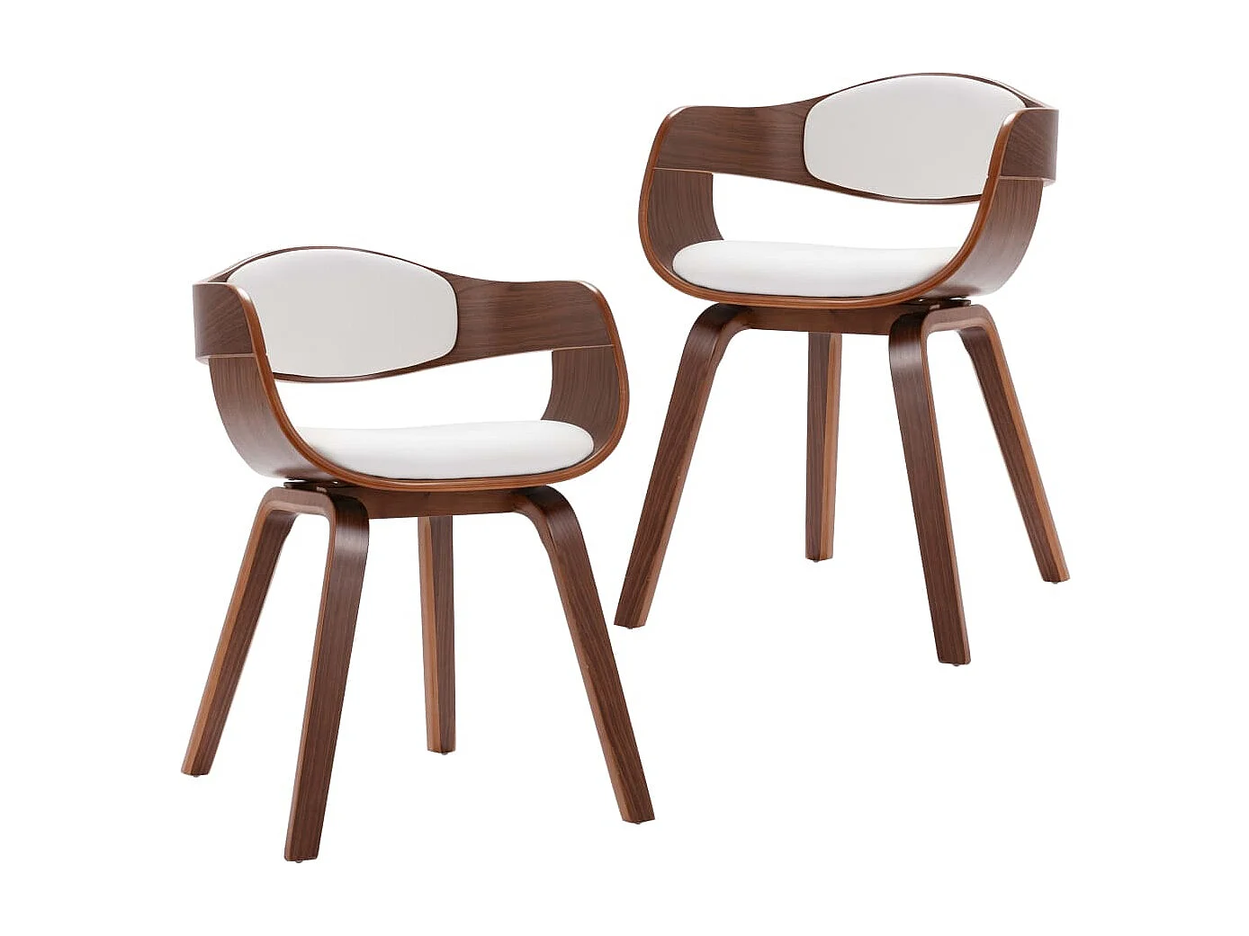 Chaises à manger lot de 2 bois courbé et similicuir