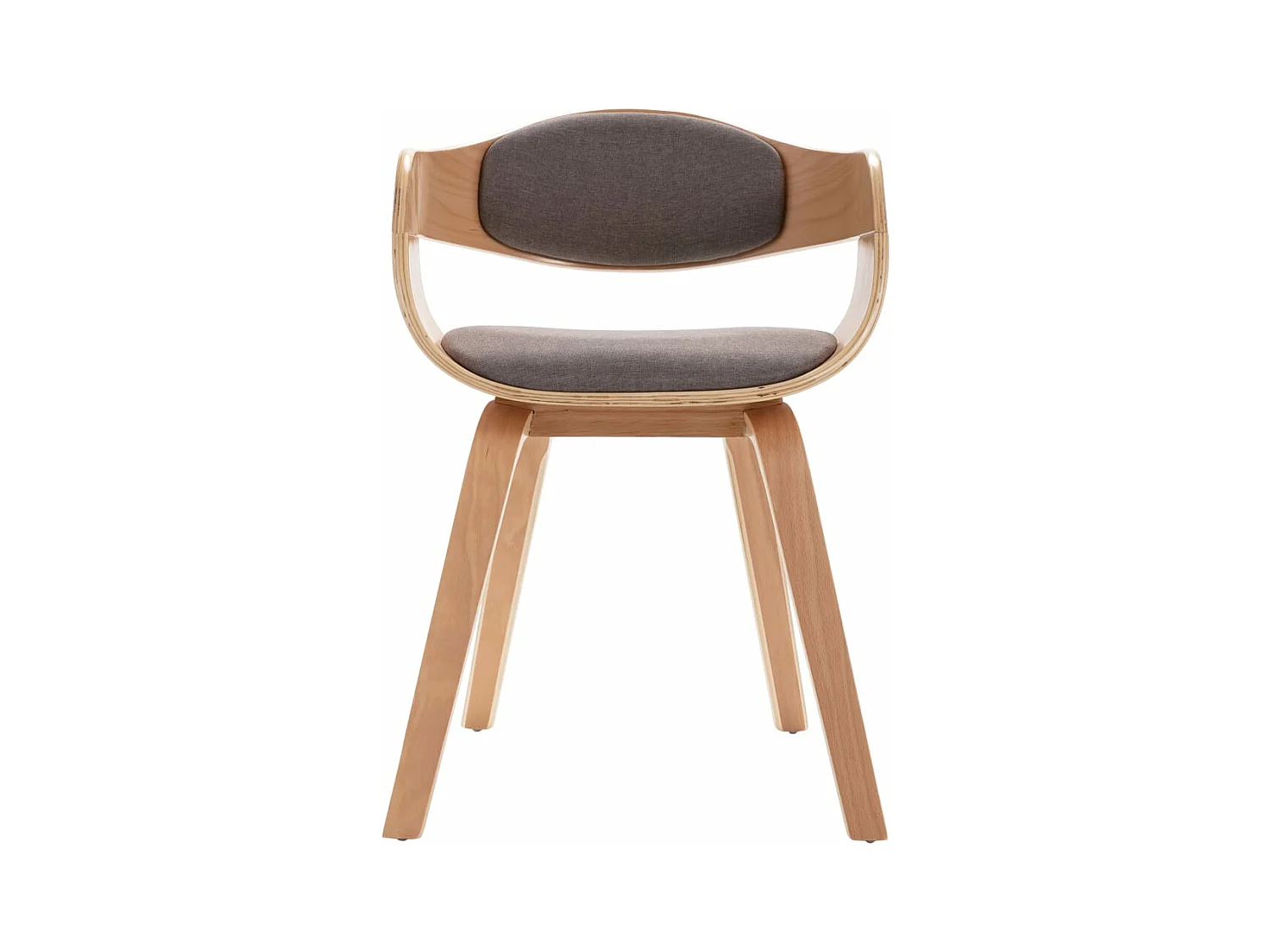 Chaises à manger lot de 2 bois courbé et tissu taupe