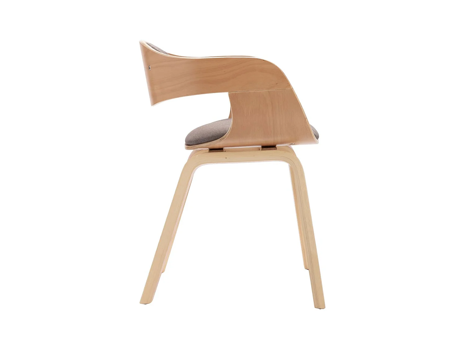 Chaises à manger lot de 2 bois courbé et tissu taupe