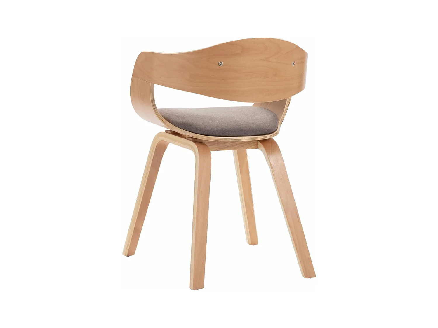 Chaises à manger lot de 2 bois courbé et tissu taupe