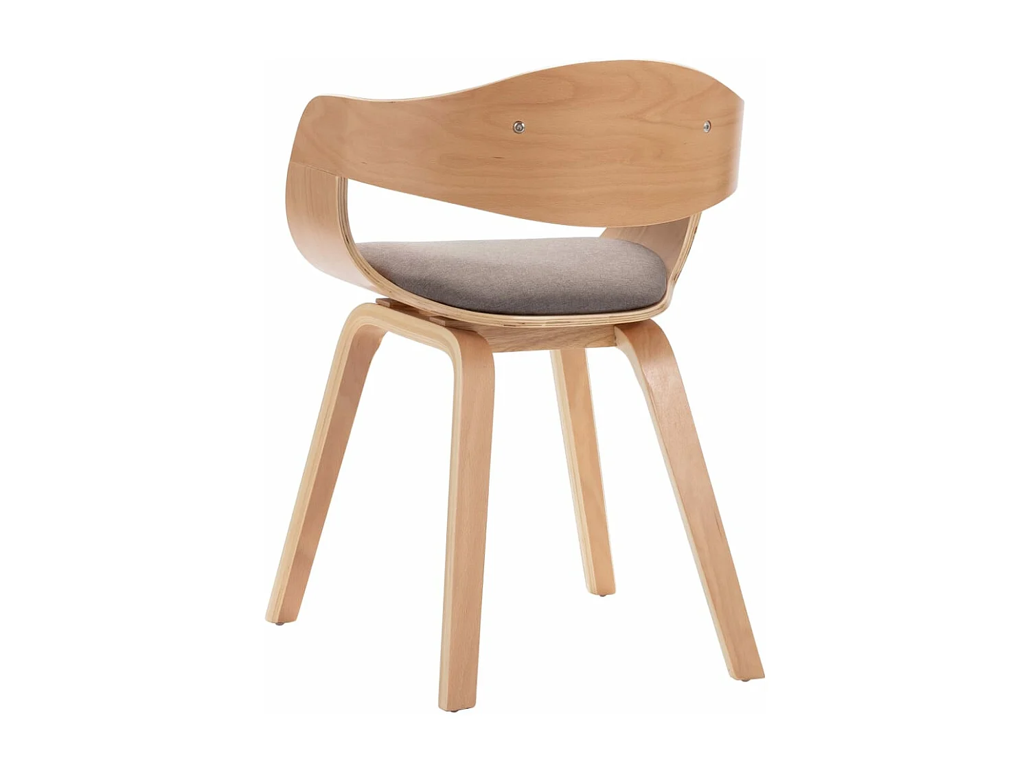 Chaises à manger lot de 2 bois courbé et tissu taupe