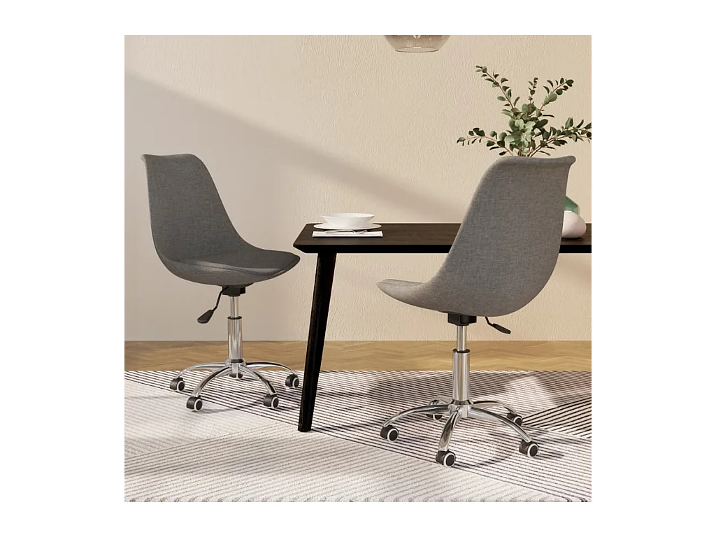 Chaises pivotantes à manger lot de 2 Gris clair Tissu