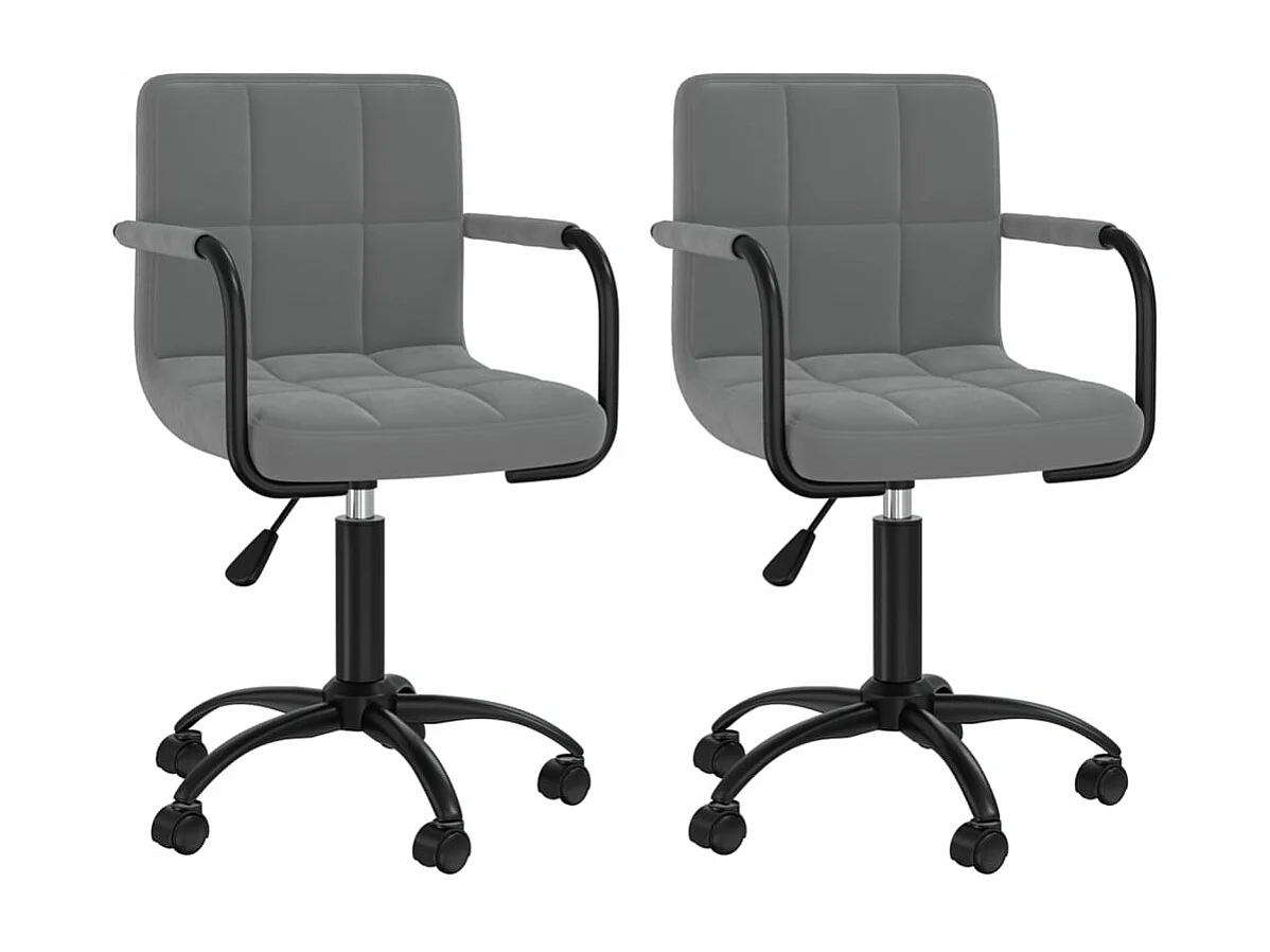 Chaises pivotantes à manger lot de 2 gris foncé velours