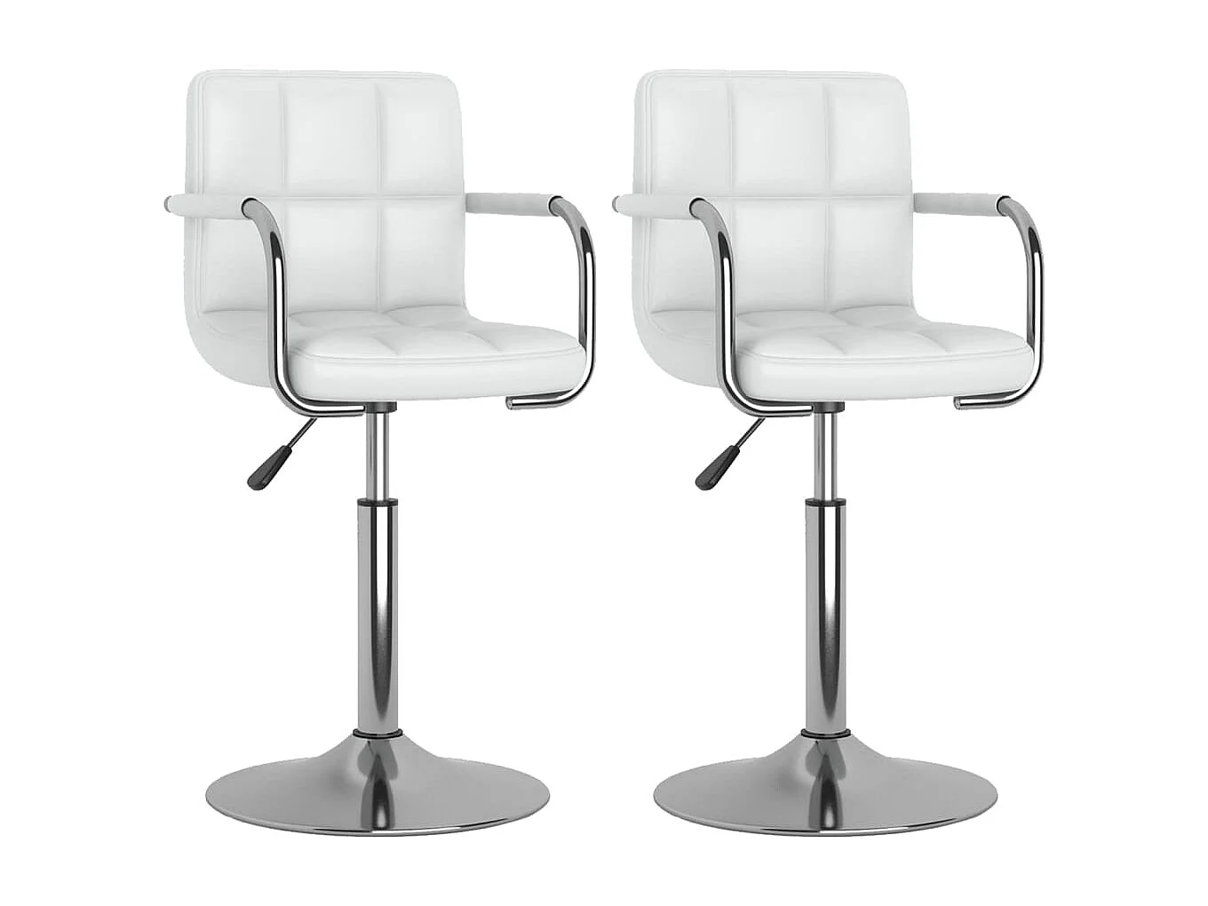 Eetkamerstoelen draaibaar 2 st kunstleer wit