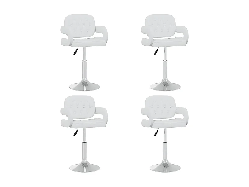 Chaises pivotantes à manger lot de 4 blanc similicuir