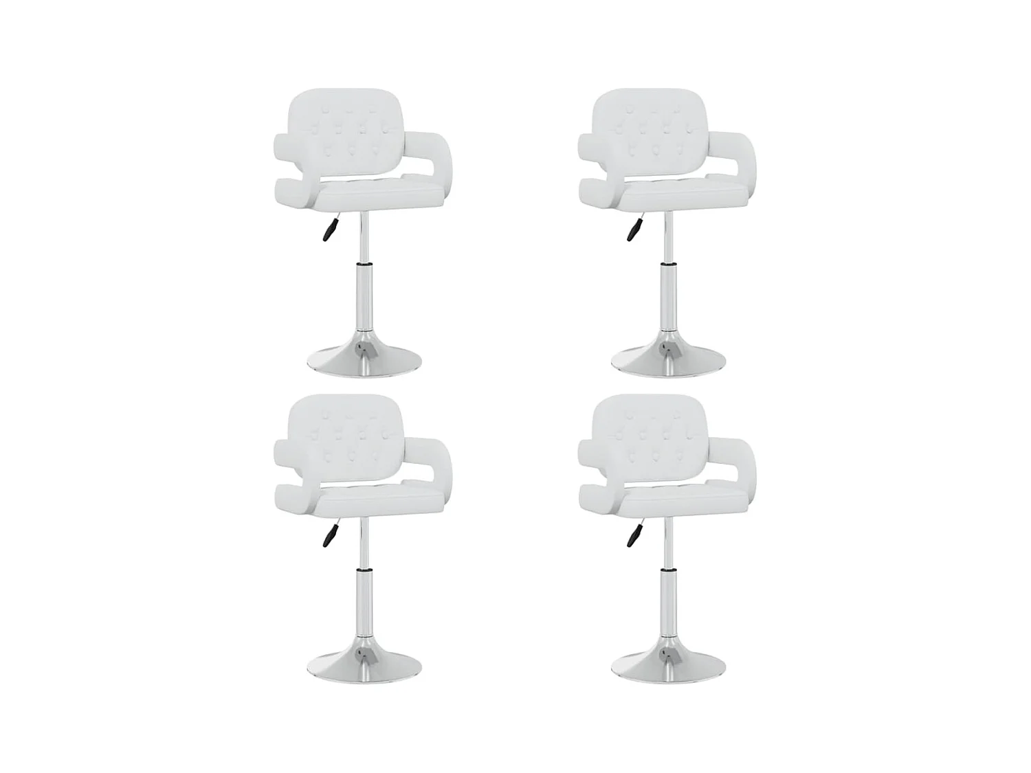 Chaises pivotantes à manger lot de 4 blanc similicuir