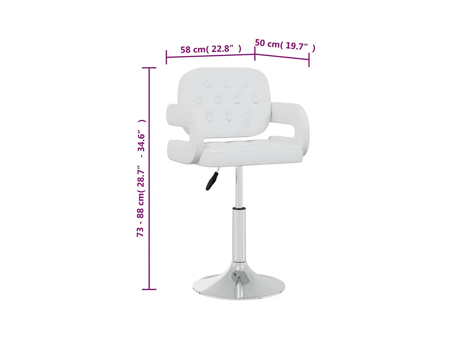 Chaises pivotantes à manger lot de 4 blanc similicuir