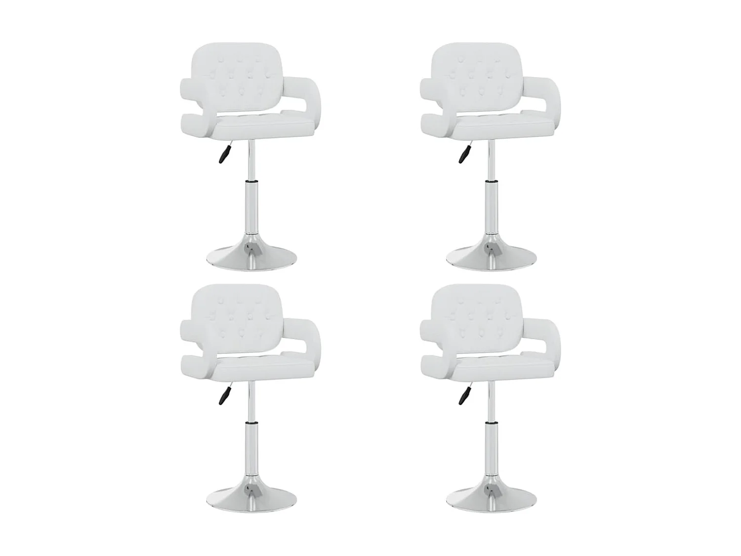 Chaises pivotantes à manger lot de 4 blanc similicuir