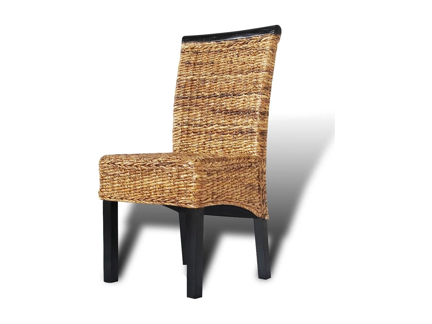 Chaises à manger lot de 4 bois solide de manguier et abaca